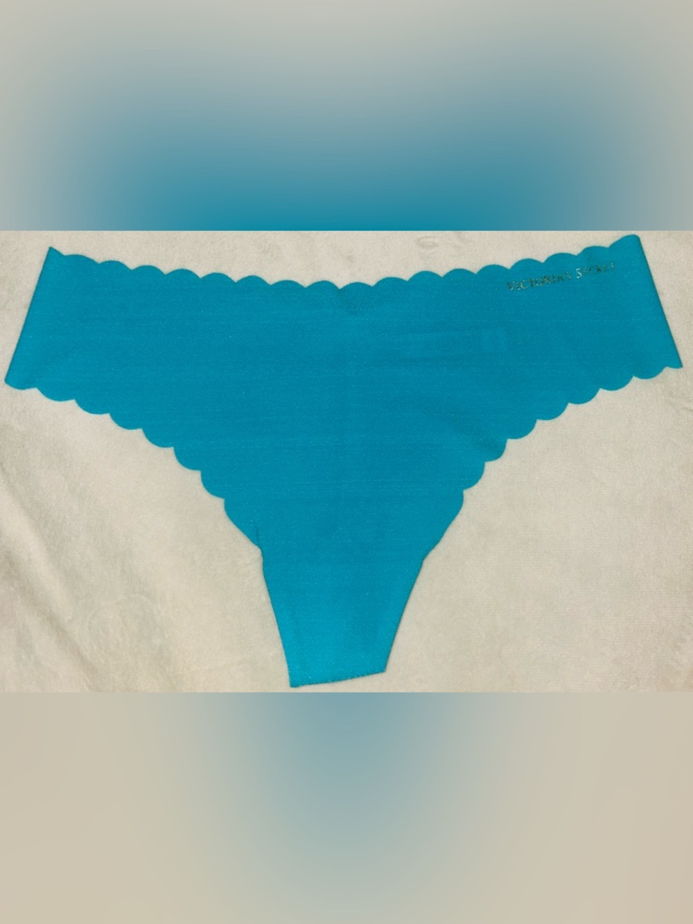 Victoria's Secret Teal Scalloped Thong Bikini Bottom